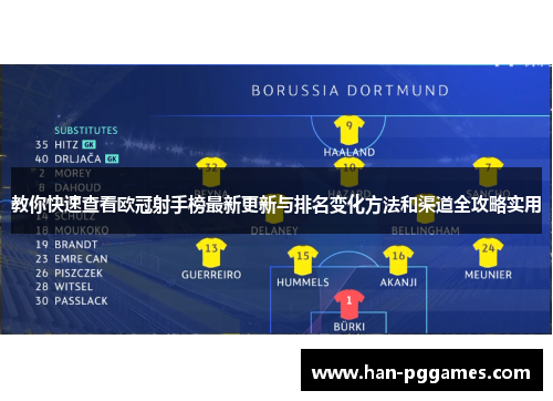 教你快速查看欧冠射手榜最新更新与排名变化方法和渠道全攻略实用